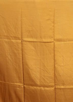 Yellow Printed Pure Silk Saree Without Blouse Piece