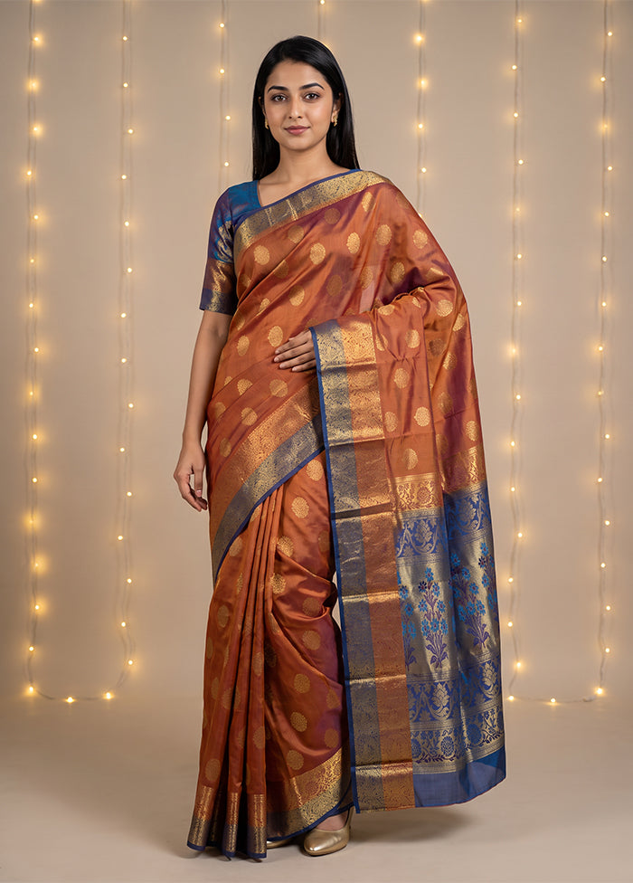 Pink Handloom Kanjivaram Pure Silk Saree With Blouse Piece