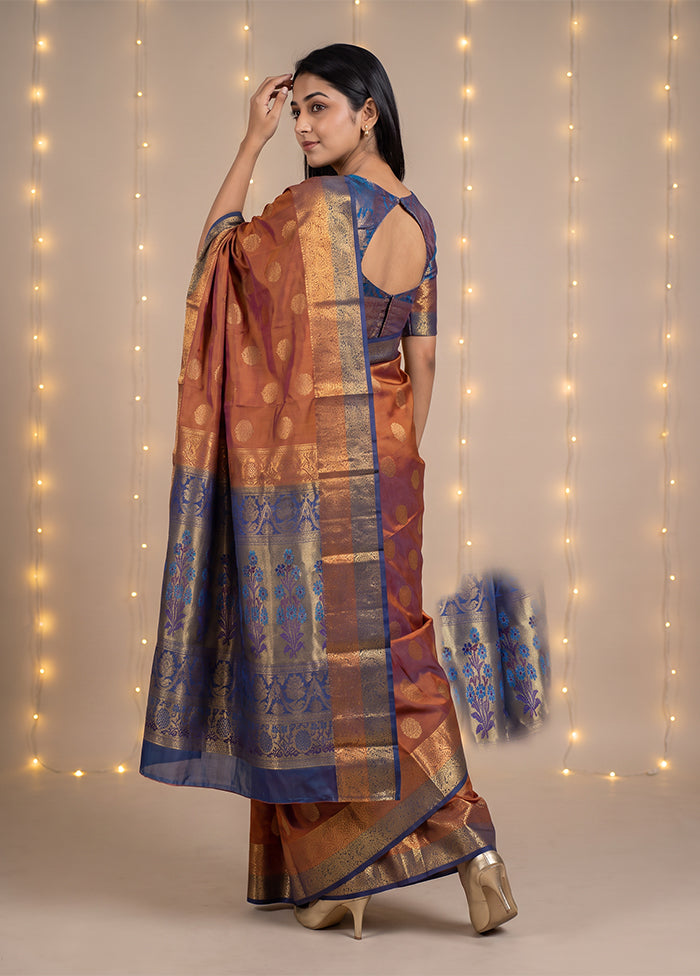 Pink Handloom Kanjivaram Pure Silk Saree With Blouse Piece