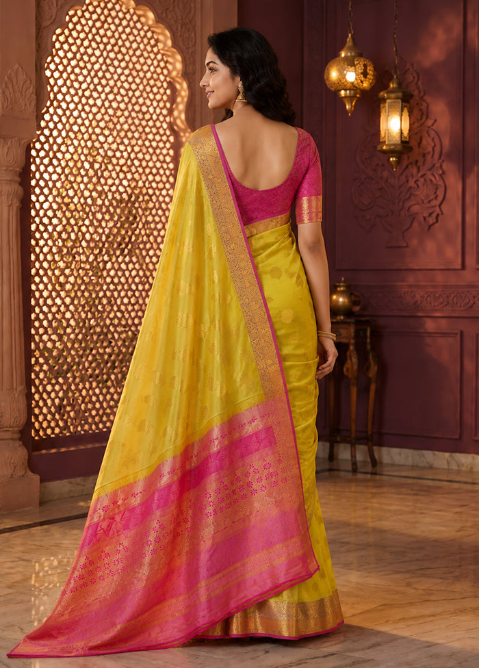 Green Handloom Kanjivaram Pure Silk Saree With Blouse Piece