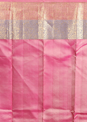 Green Handloom Kanjivaram Pure Silk Saree With Blouse Piece