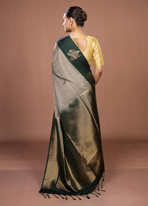 Purple Kanjivaram Silk Saree With Blouse Piece
