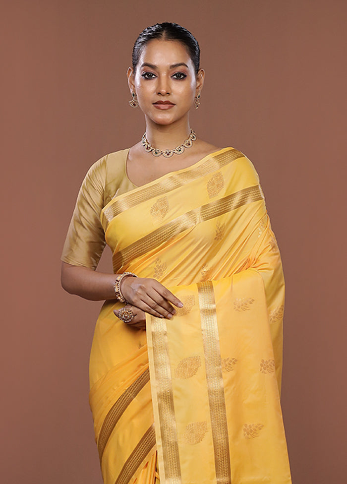 Purple Kanjivaram Silk Saree With Blouse Piece