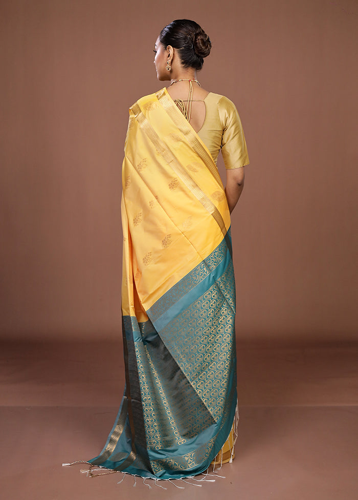 Purple Kanjivaram Silk Saree With Blouse Piece