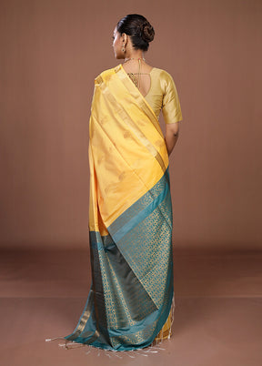 Purple Kanjivaram Silk Saree With Blouse Piece