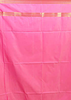 Pink Kanjivaram Silk Saree With Blouse Piece