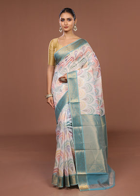 White Pure Cotton Saree With Blouse Piece