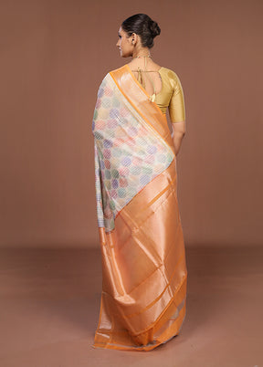 Multicolor Pure Cotton Saree With Blouse Piece