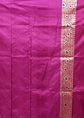 Pink Handloom Katan Pure Silk Saree With Blouse Piece
