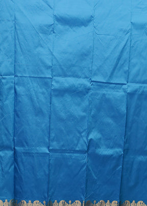 Yellow Handloom Kanjivaram Pure Silk Saree With Blouse Piece