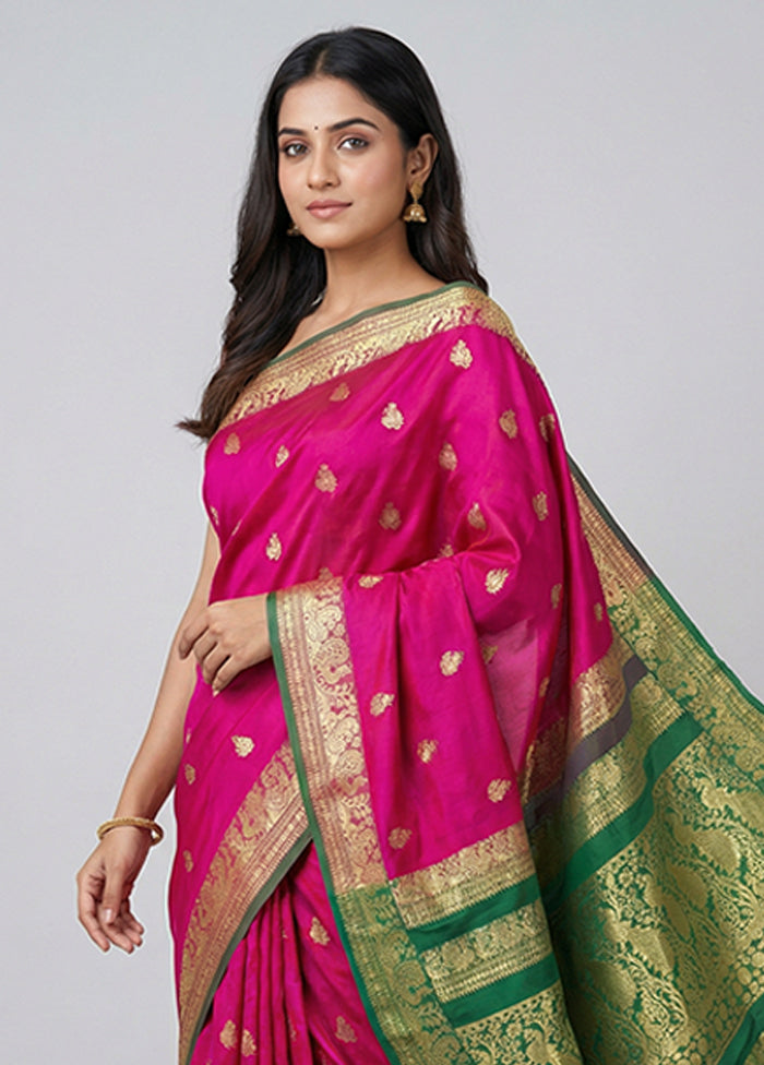 Pink Cotton Saree With Blouse Piece