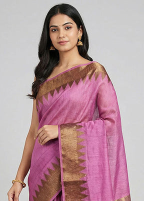 Purple Dupion Silk Saree With Blouse Piece