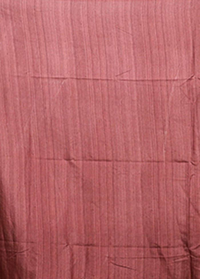 Brown Tussar Silk Saree With Blouse Piece