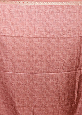 Pink Tussar Silk Saree With Blouse Piece