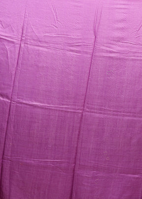 Purple Handloom Tussar Pure Silk Saree With Blouse Piece