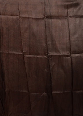 Black Printed Silk Saree Without Blouse Piece
