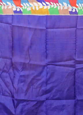 Maroon Handloom Tussar Pure Silk Saree With Blouse Piece