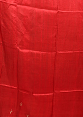 Multicolor Handloom Tussar Pure Silk Saree With Blouse Piece