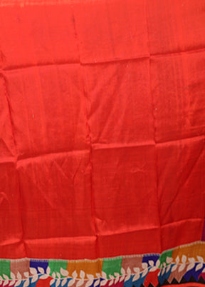 Pink Handloom Tussar Pure Silk Saree With Blouse Piece