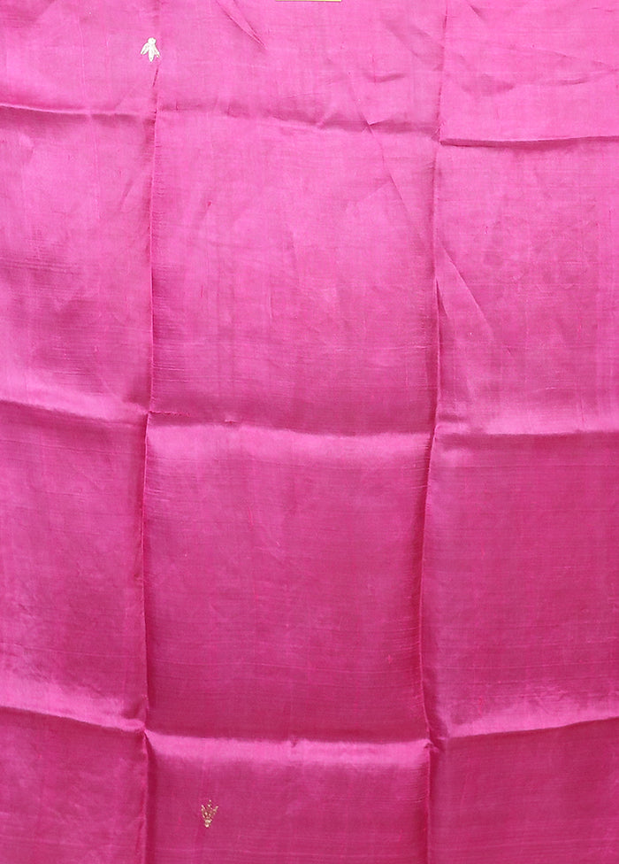 Black Handloom Tussar Pure Silk Saree With Blouse Piece