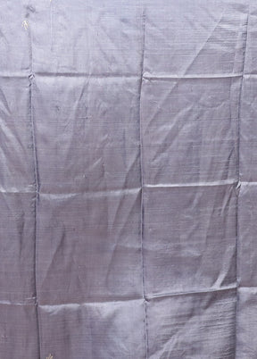 Black Handloom Tussar Pure Silk Saree With Blouse Piece