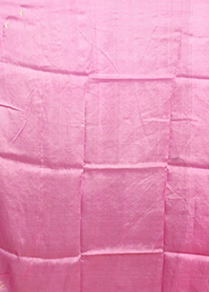 Multicolor Handloom Tussar Pure Silk Saree With Blouse Piece