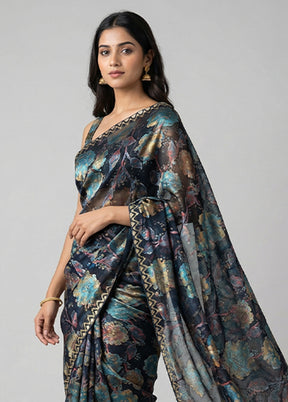 Black Organza Saree With Blouse Piece