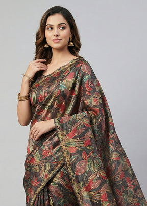 Black Organza Saree With Blouse Piece