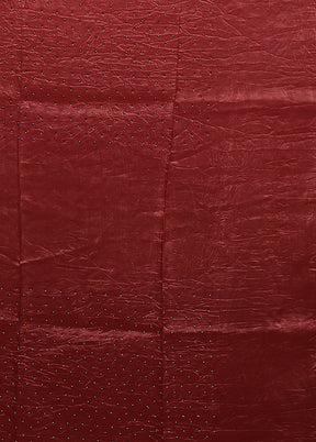 Maroon Tissue Silk Saree With Blouse Piece