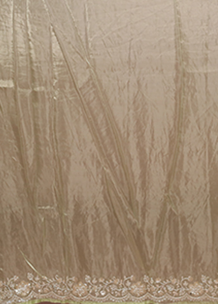 Green Tissue Silk Saree With Blouse Piece