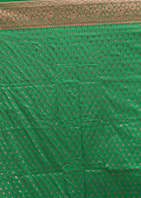 Green Katan Silk Saree With Blouse Piece