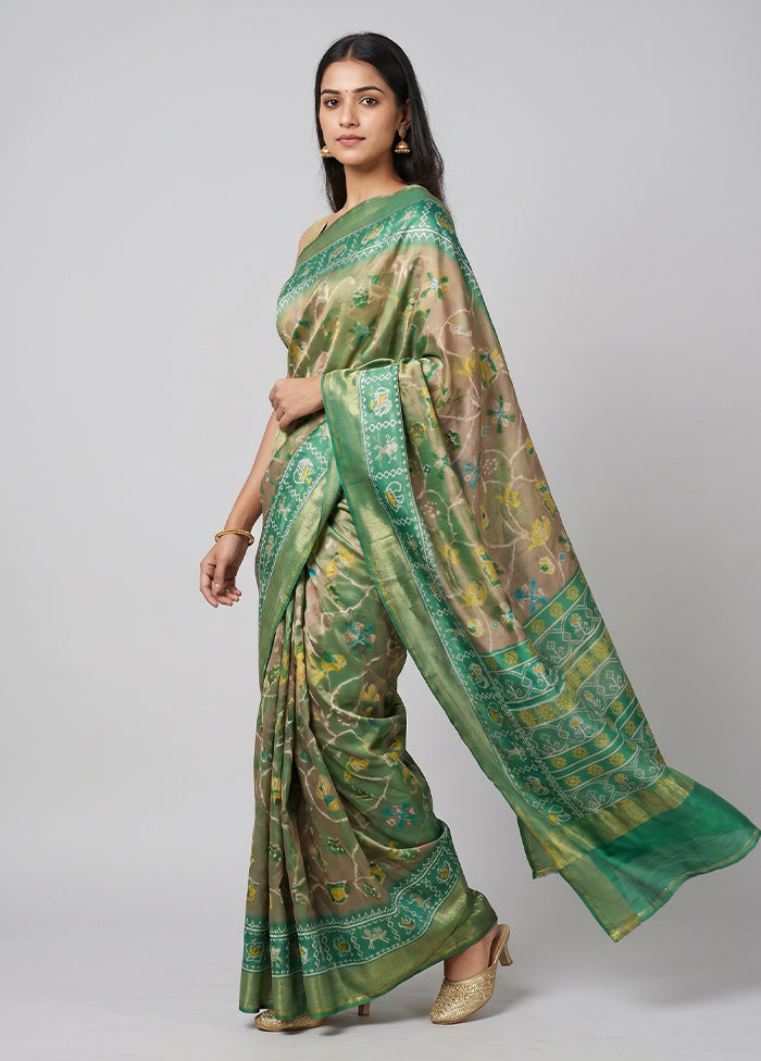 Cream Dupion Silk Saree With Blouse Piece