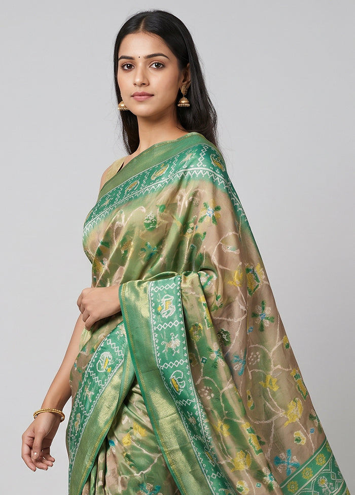 Cream Dupion Silk Saree With Blouse Piece