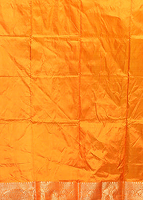 Orange Handloom Katan Pure Silk Saree With Blouse Piece