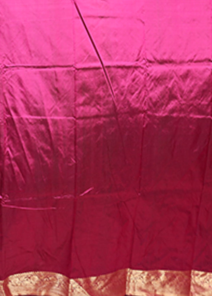 Purple Handloom Katan Pure Silk Saree With Blouse Piece