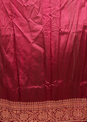 Purple Handloom Tussar Pure Silk Saree With Blouse Piece