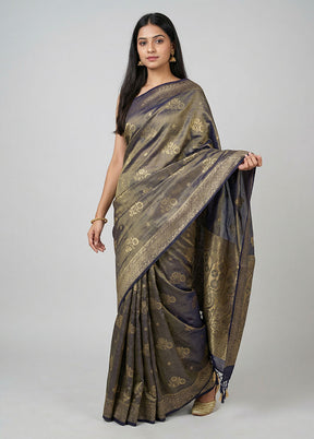 Green Dupion Silk Saree With Blouse Piece