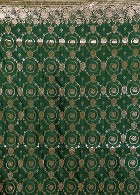 Green Banarasi Silk Saree With Blouse Piece