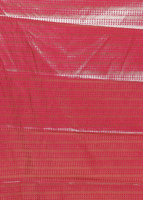 Pink Banarasi Silk Saree With Blouse Piece