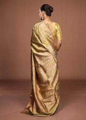 Green Handloom Baluchari Pure Silk Saree With Blouse Piece