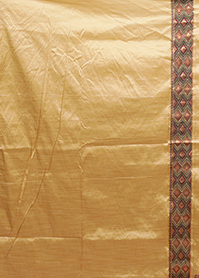 Cream Assam Silk Saree With Blouse Piece