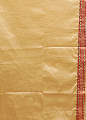 Cream Assam Silk Saree With Blouse Piece