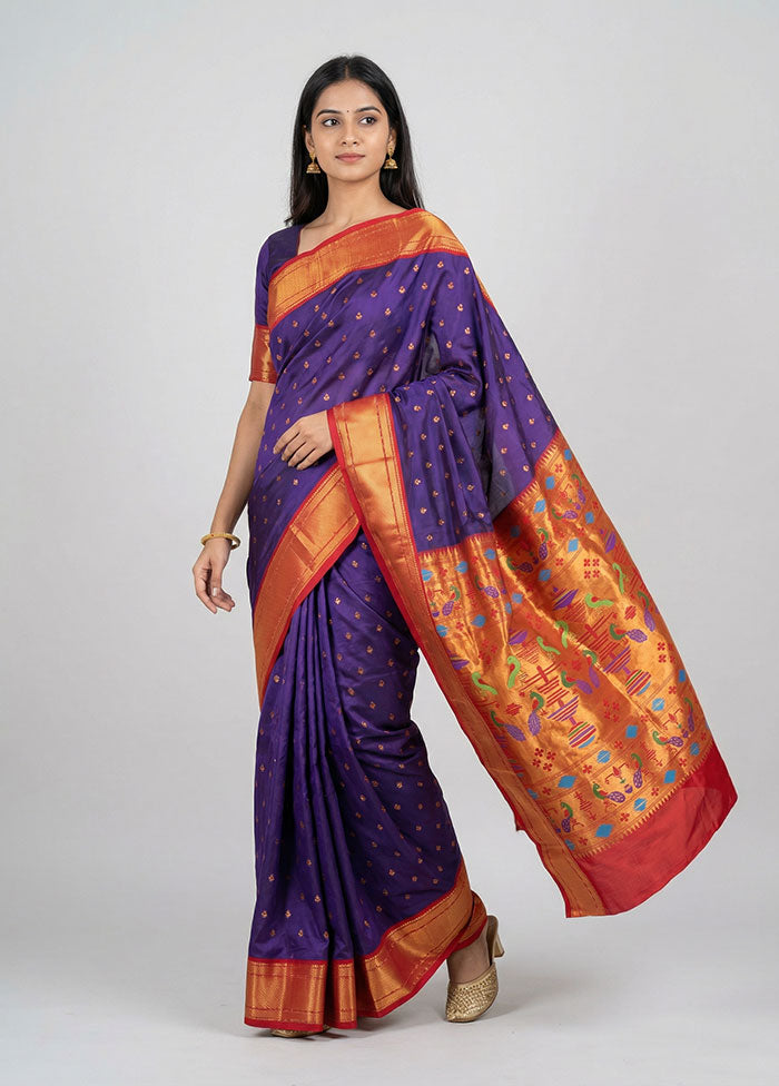 Blue Kanjivaram Silk Saree With Blouse Piece