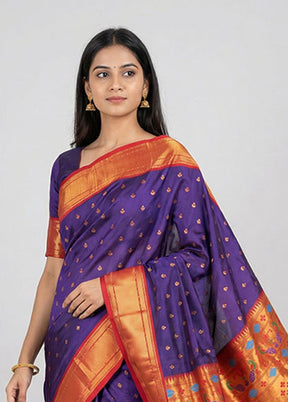 Blue Kanjivaram Silk Saree With Blouse Piece