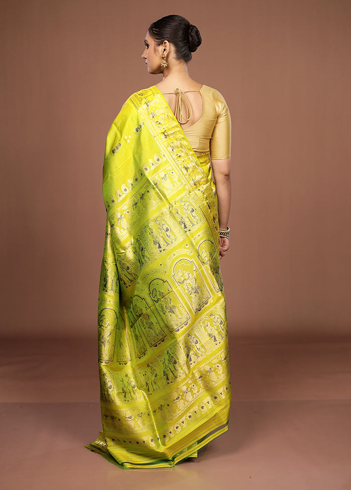 Blue Handloom Swarnachuri Pure Silk Saree With Blouse Piece