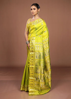 Blue Handloom Swarnachuri Pure Silk Saree With Blouse Piece