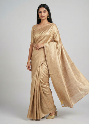 Cream Uppada Silk Saree With Blouse Piece