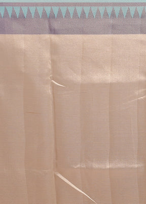 Cream Kora Silk Saree With Blouse Piece