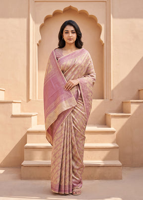 Cream Kora Silk Saree With Blouse Piece