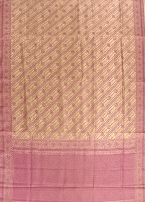 Cream Kora Silk Saree With Blouse Piece